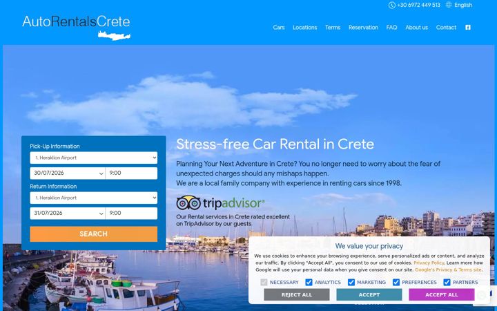 Screenshot of autorentals-crete.gr
