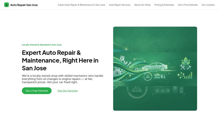 Screenshot of autorepairsanjose.com