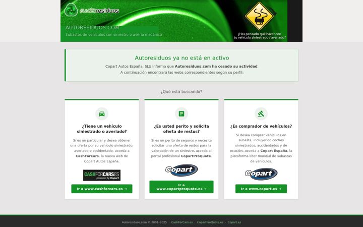 Screenshot of autoresiduos.com