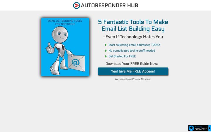 Screenshot of autoresponderhub.com
