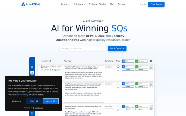 Screenshot of autorfp.ai