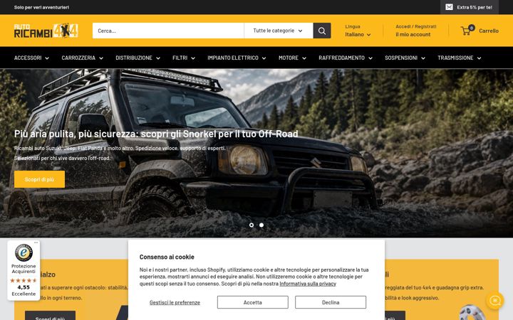 Screenshot of autoricambi4x4.it