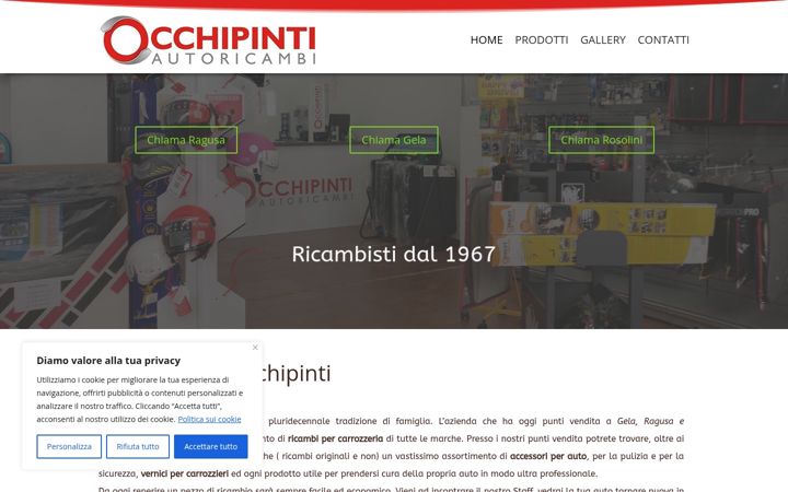 Screenshot of autoricambiocchipinti.com