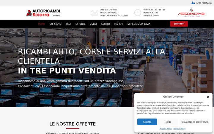 Screenshot of autoricambisciarra.it