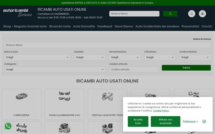 Screenshot of autoricambiservice.com