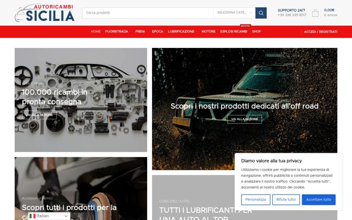 Screenshot of autoricambisicilia.it