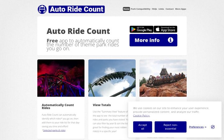 Screenshot of autoridecount.co.uk