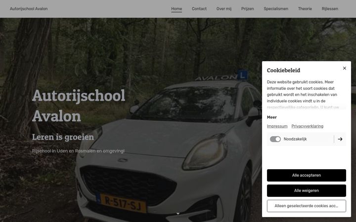 Captura de pantalla de autorijschool-avalon.nl