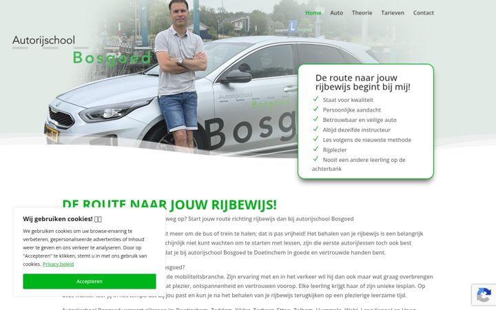 Captura de pantalla de autorijschoolbosgoed.nl