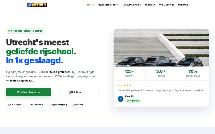 Screenshot of autorijschooljustdoit.nl