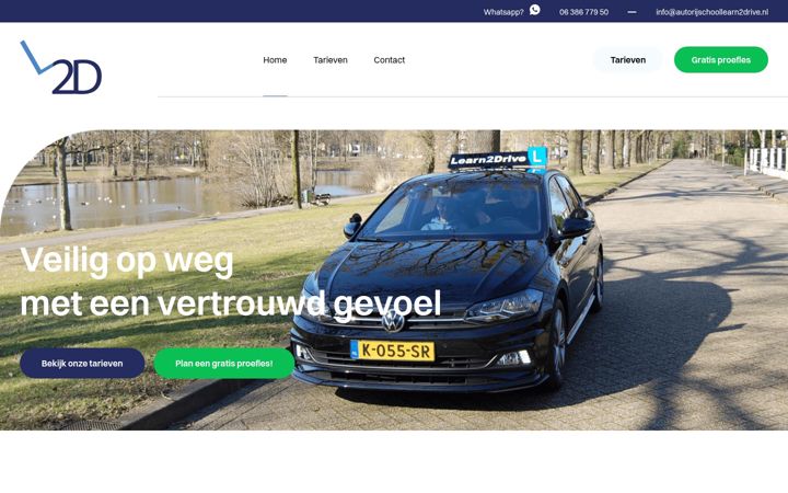 Ekraanipilt saidist autorijschoollearn2drive.nl