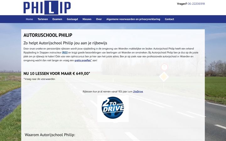 Screenshot of autorijschoolphilip.nl