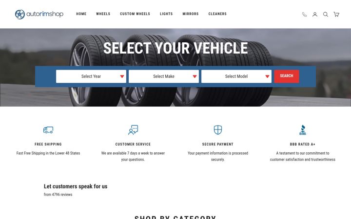 Screenshot of autorimshop.com