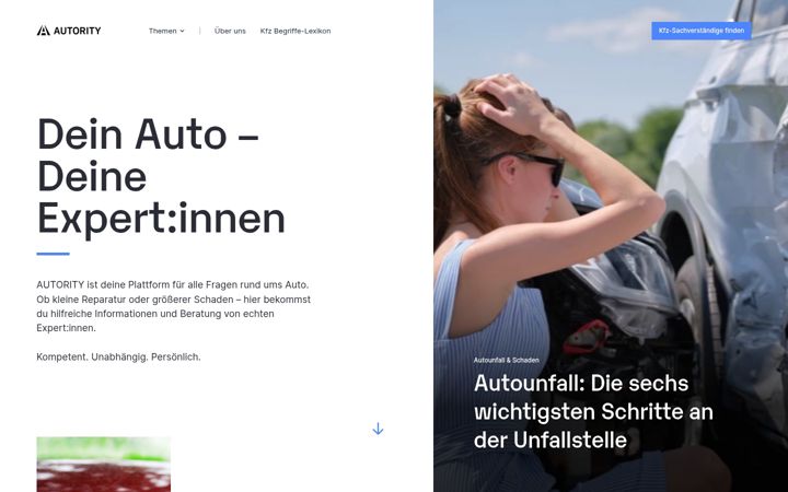 Skärmbild av autority.de