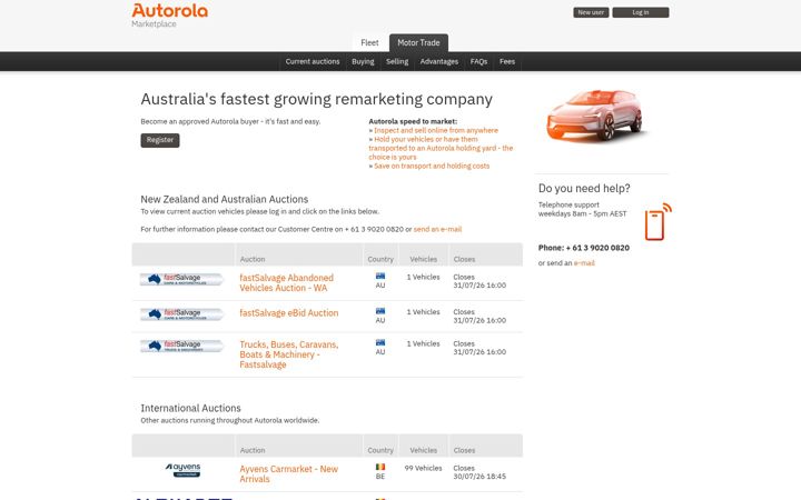 Screenshot of autorola.co.nz