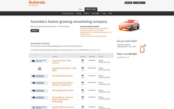 Screenshot of autorola.com.au
