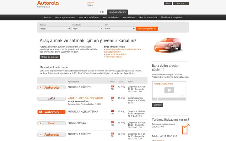 Screenshot of autorola.com.tr