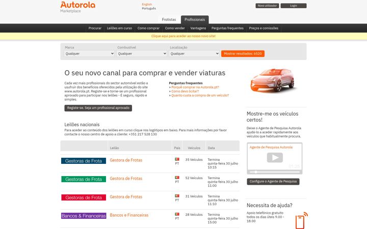 Screenshot of autorola.pt