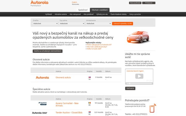 Screenshot van autorola.sk