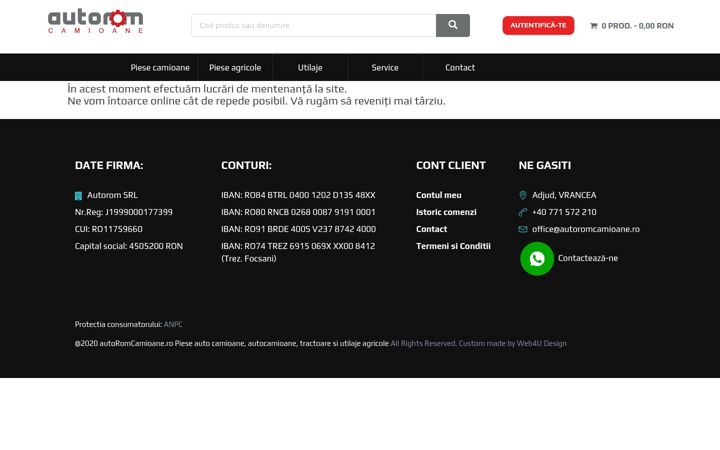 Screenshot of autoromcamioane.ro