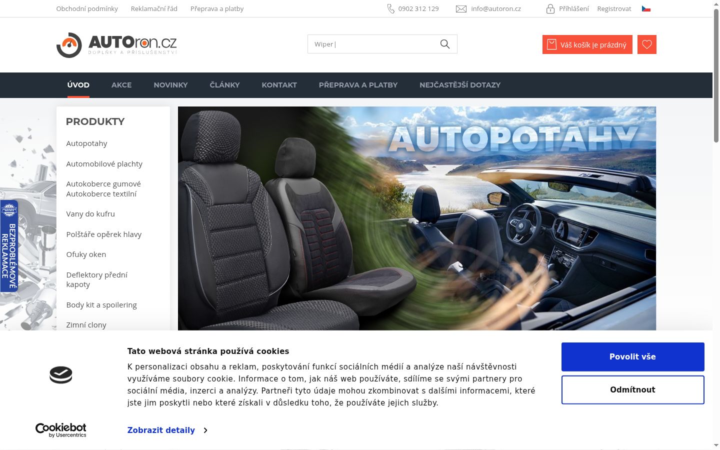 Captura de ecrã do banner de consentimento apresentado antes de qualquer interação