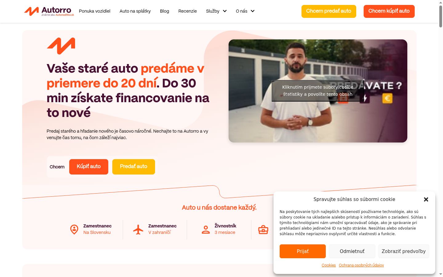 Ekrānuzņēmums ar piekrišanas baneri, kas tika rādīts pirms jebkādas mijiedarbības