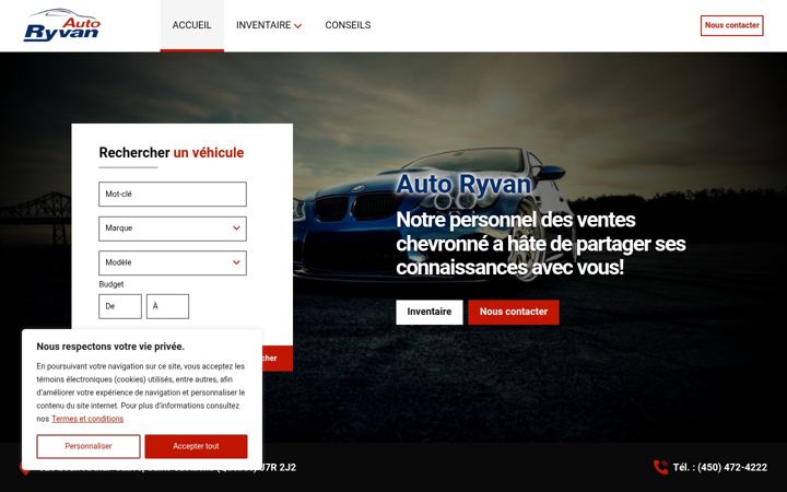 Capture d'écran de autoryvan.com