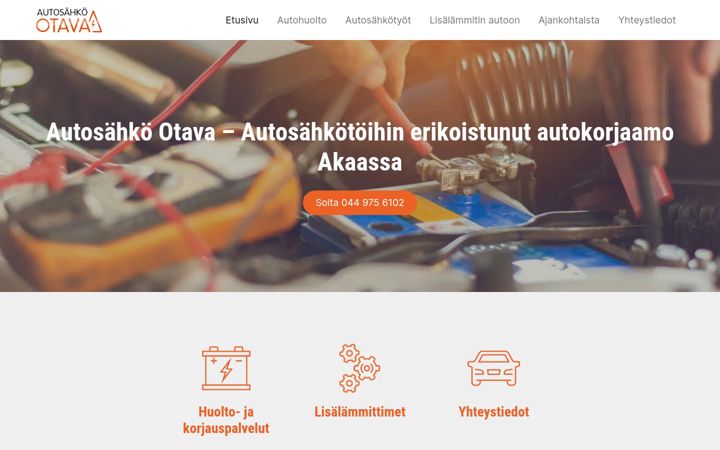 Screenshot of autosahko-otava.fi