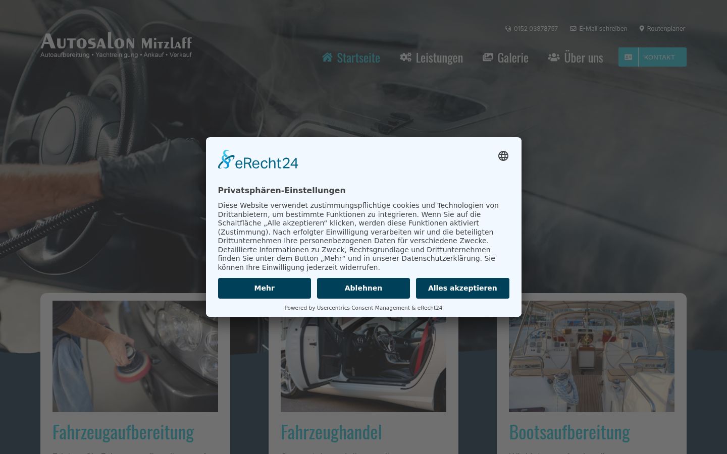 Captura de pantalla del banner de consentimiento mostrado antes de cualquier interacción