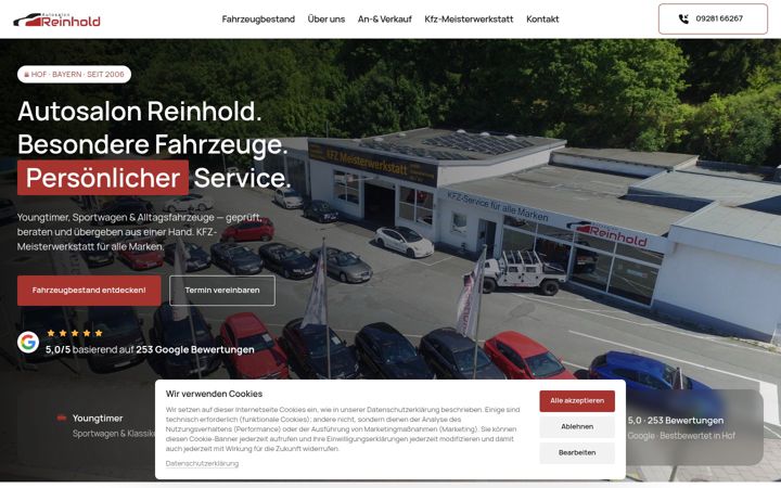 Ekraanipilt saidist autosalon-reinhold.de