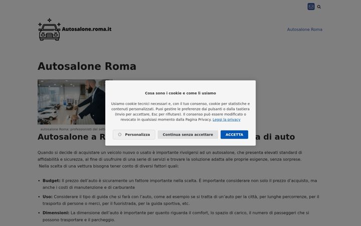 Екранна снимка на autosalone.roma.it