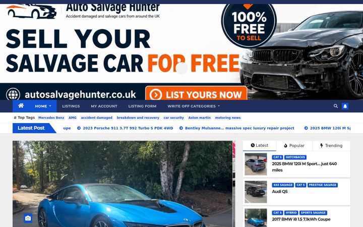 Screenshot ta' autosalvagehunter.co.uk