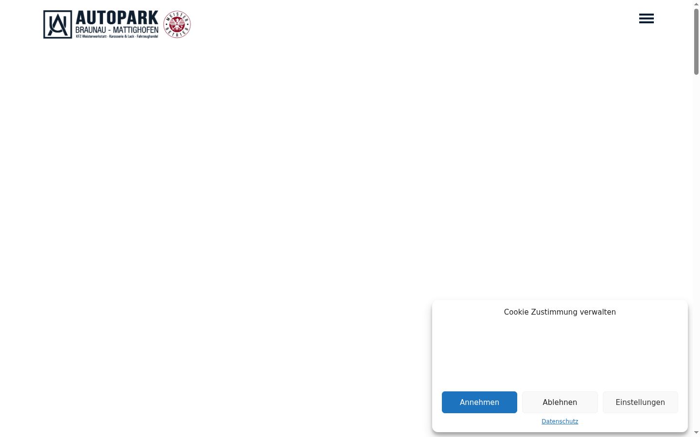Screenshot des Einwilligungsbanners vor jeglicher Interaktion