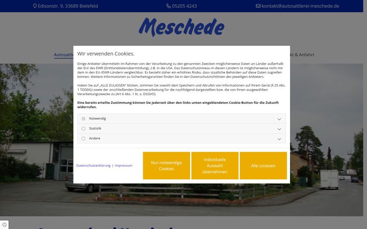 Ekraanipilt saidist autosattlerei-meschede.de
