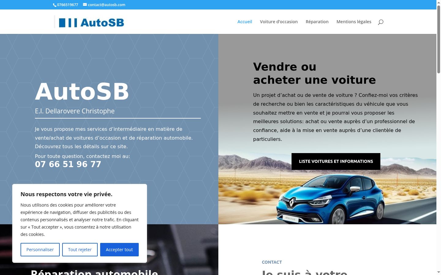 Screenshot del banner di consenso mostrato prima di qualsiasi interazione