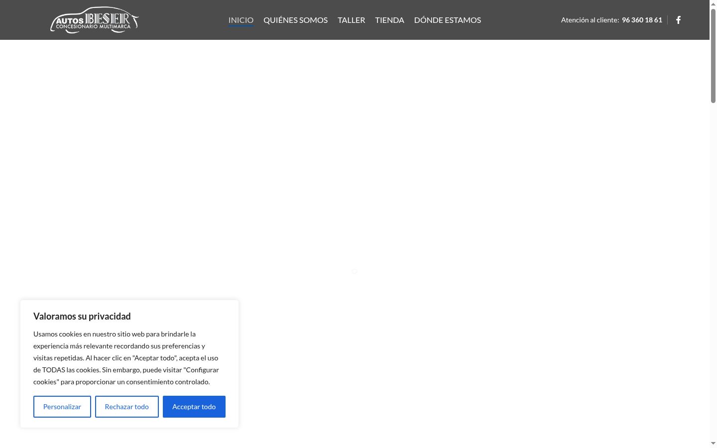 Screenshot of the consent banner shown before any interaction