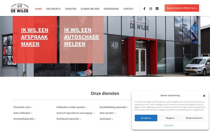 Ekrano kopija autoschade-dewilde.nl