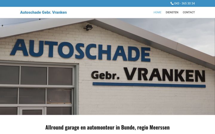 Ekrano kopija autoschade-vranken.nl