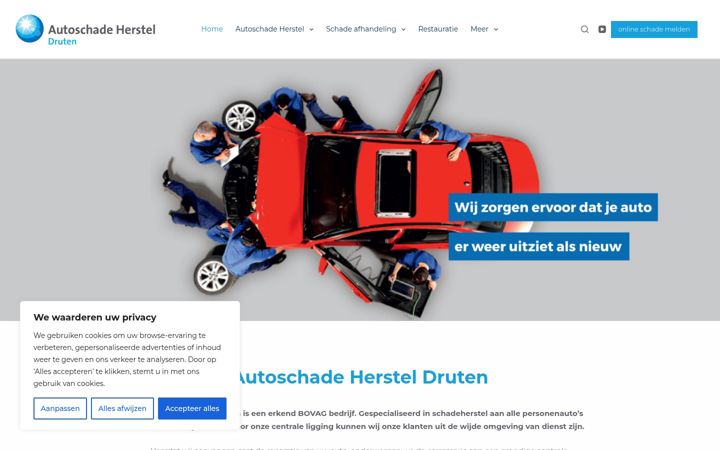 Screenshot of autoschadehersteldruten.nl