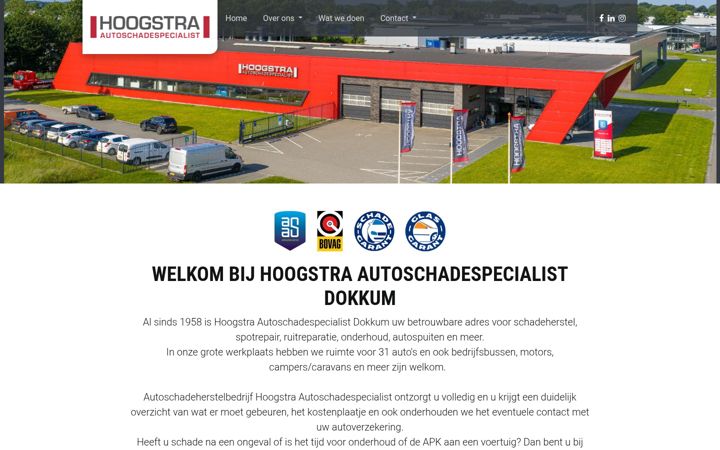 Screenshot of autoschadehoogstra.nl