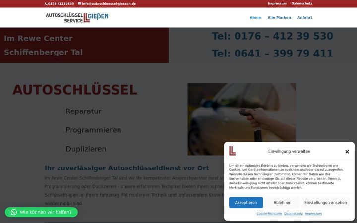 Screenshot of autoschluessel-giessen.de