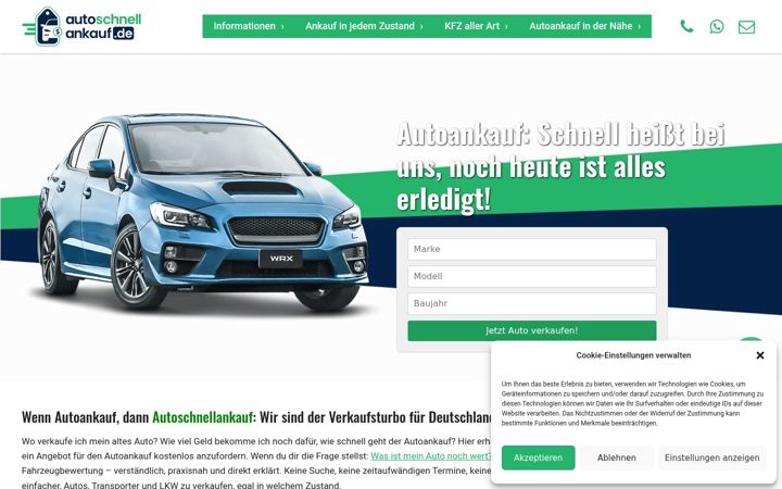 Captură de ecran a autoschnellankauf.de