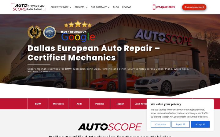 Screenshot of autoscopecarcare.com
