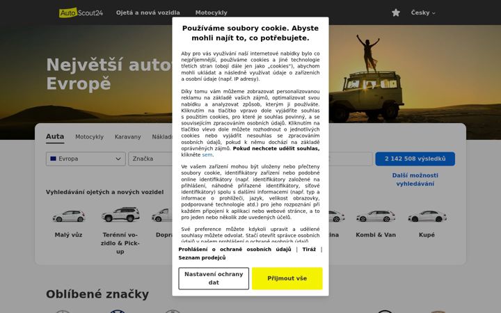 Screenshot of autoscout24.cz