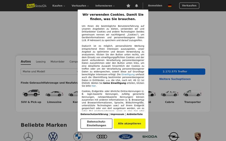 Screenshot ta' autoscout24.de