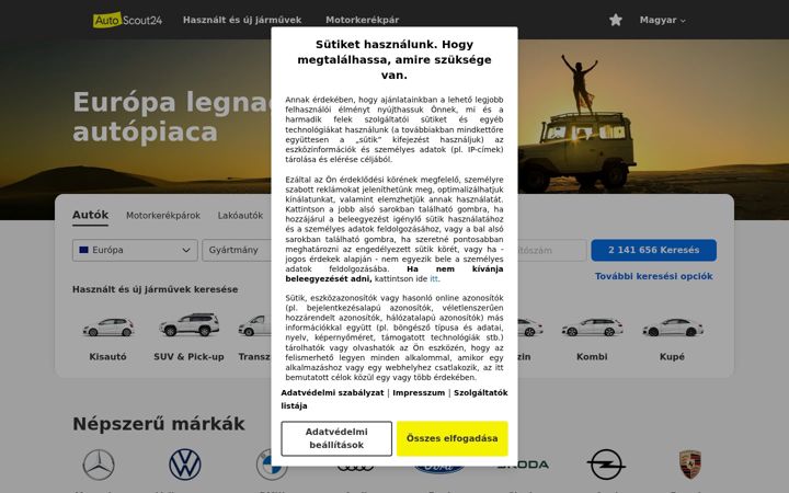 Screenshot of autoscout24.hu