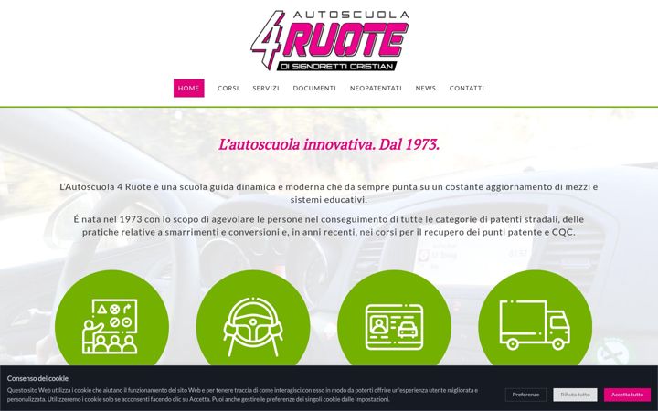 Captură de ecran a autoscuola4ruote.eu
