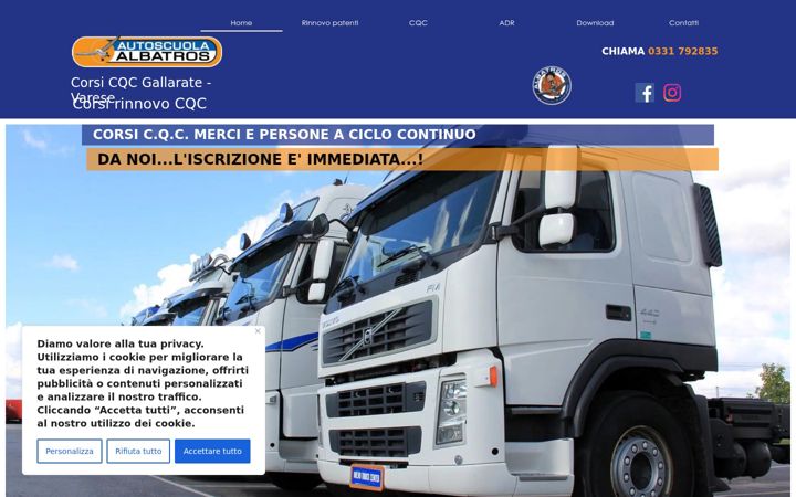 Screenshot of autoscuolaalbatros.it