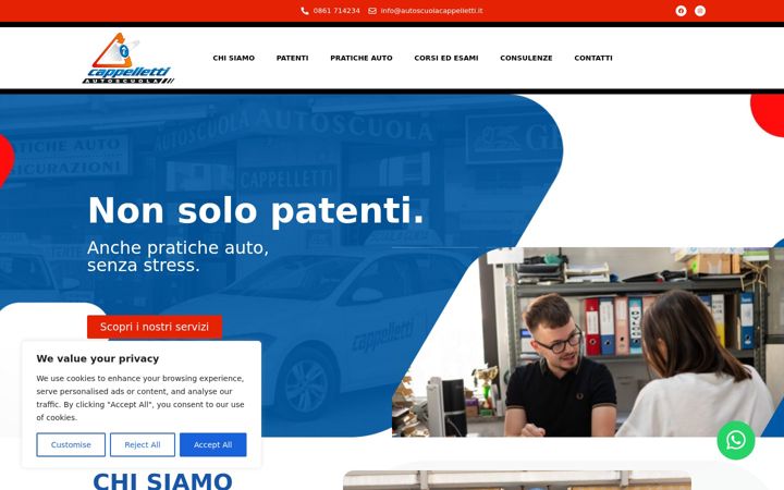 Screenshot di autoscuolacappelletti.it