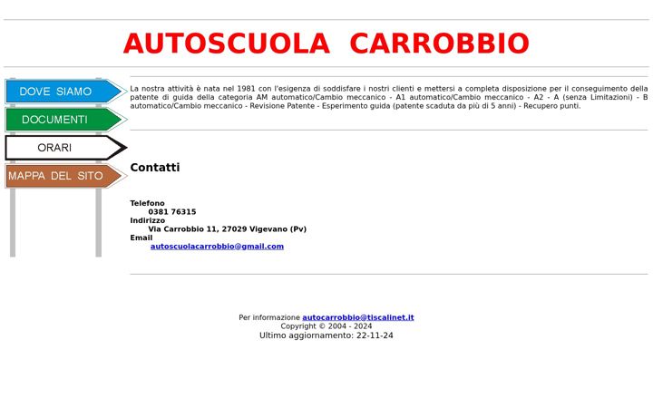 Screenshot of autoscuolacarrobbio.it